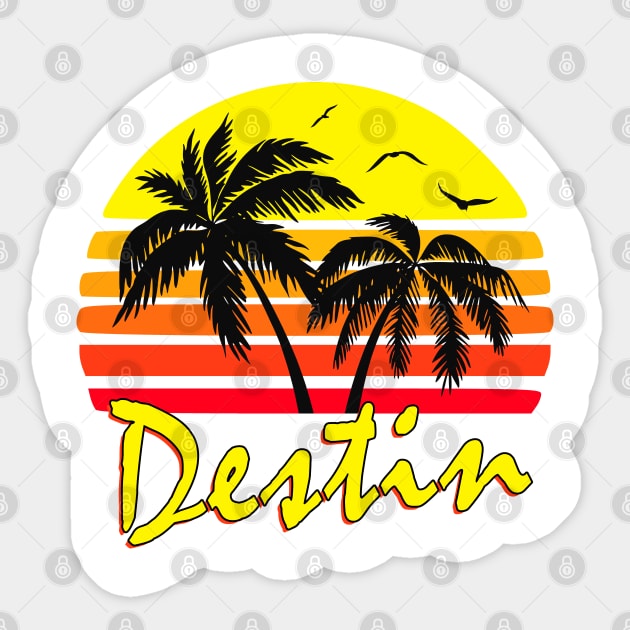 Destin Retro Sunset Sticker by Nerd_art